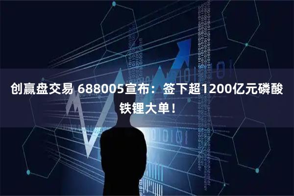 创赢盘交易 688005宣布：签下超1200亿元磷酸铁锂大单！